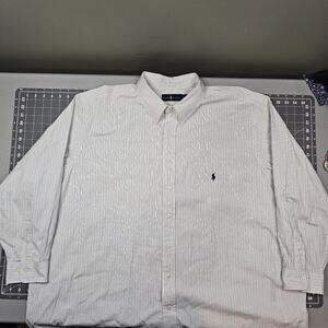 Polo Ralph Lauren Shirt 20-34/35 Pinstripe Dress Preppy Classic Work Button Down